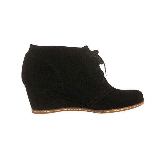 Franco Sarto Wedge Boots Booties Black Suede Lace Up Women’s Size 8.5 - Picture 6 of 12